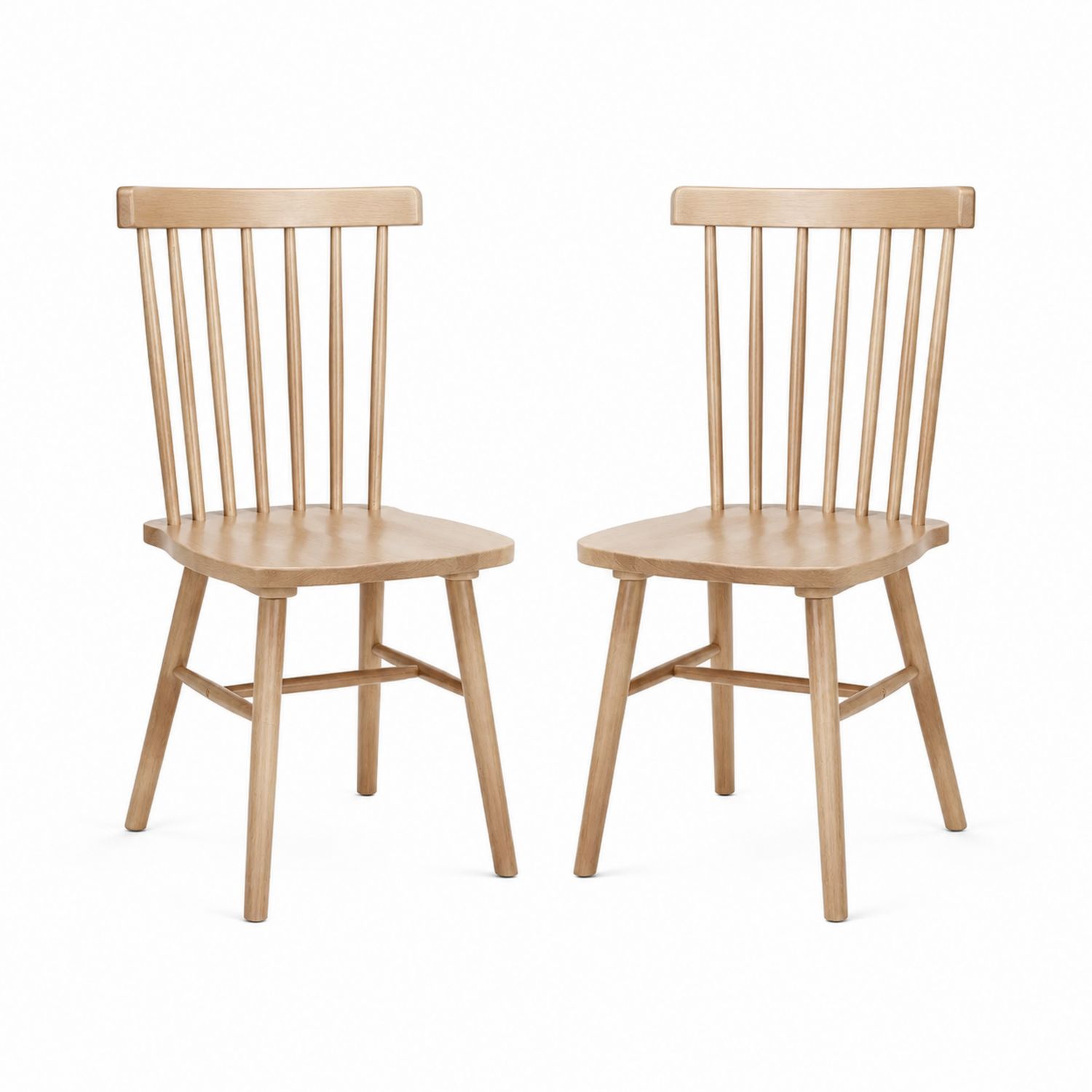 Conjunto de 2 Sillas de Comedor de Madera
