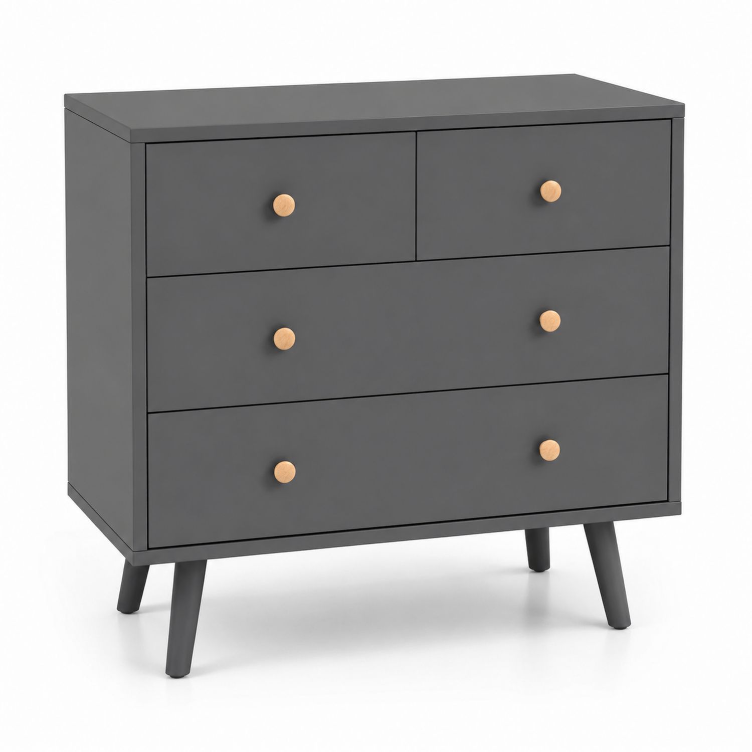 Cajonera de MDF Gris Oscuro con 4 Cajones