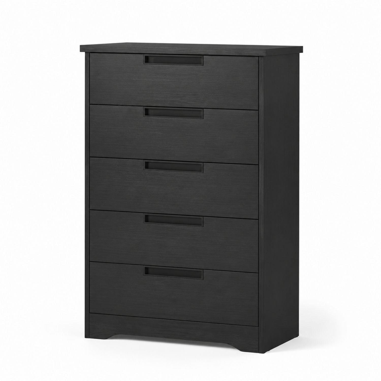 Cajonera de Madera MDF Negra con Cinco Cajones 80x120x45cm