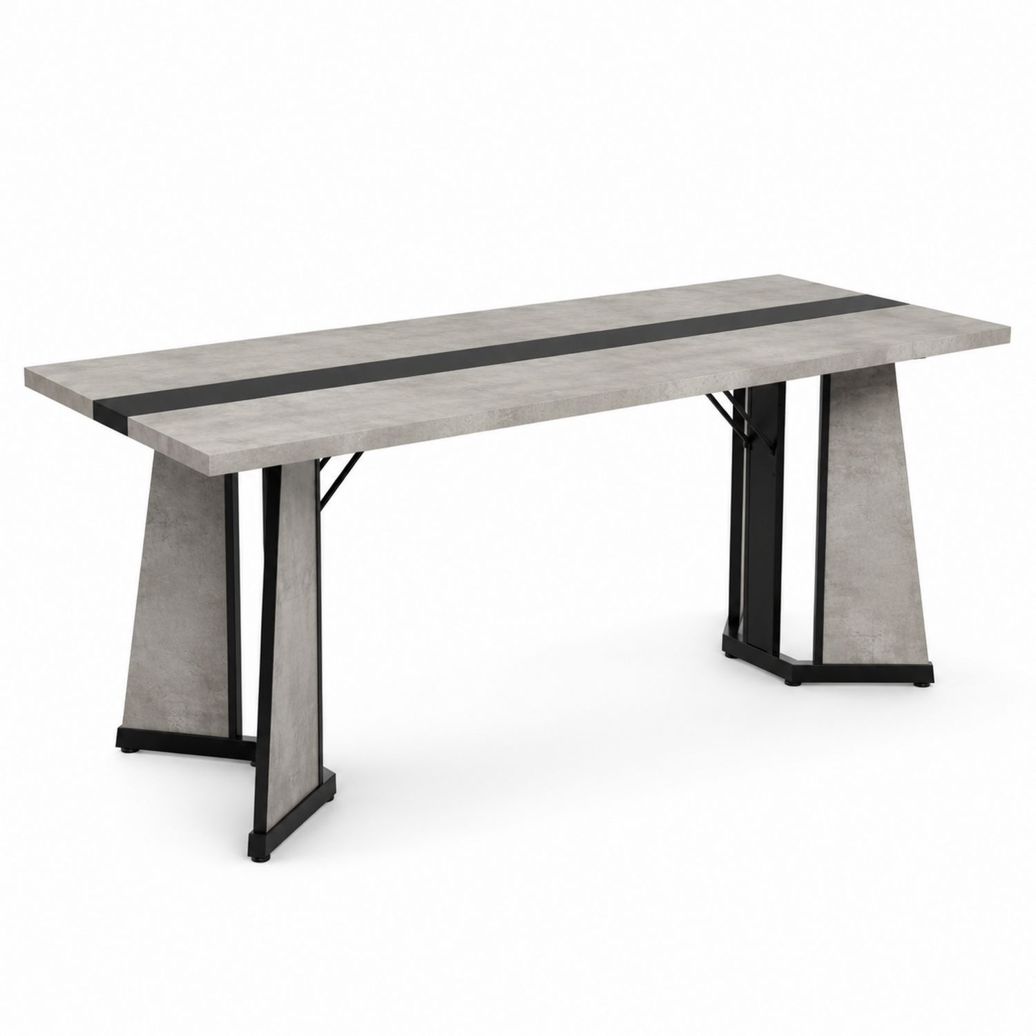 Mesa de comedor de cemento y metal 200x100x75 cm