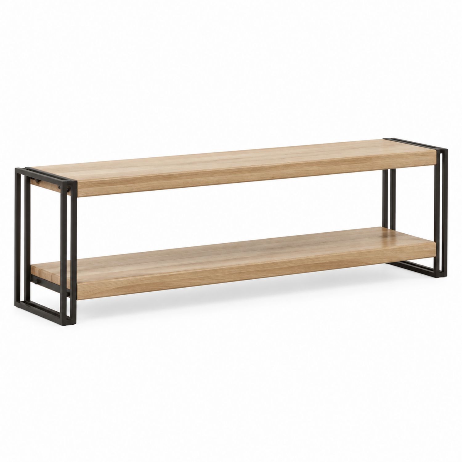 Mueble de TV de madera y metal negro