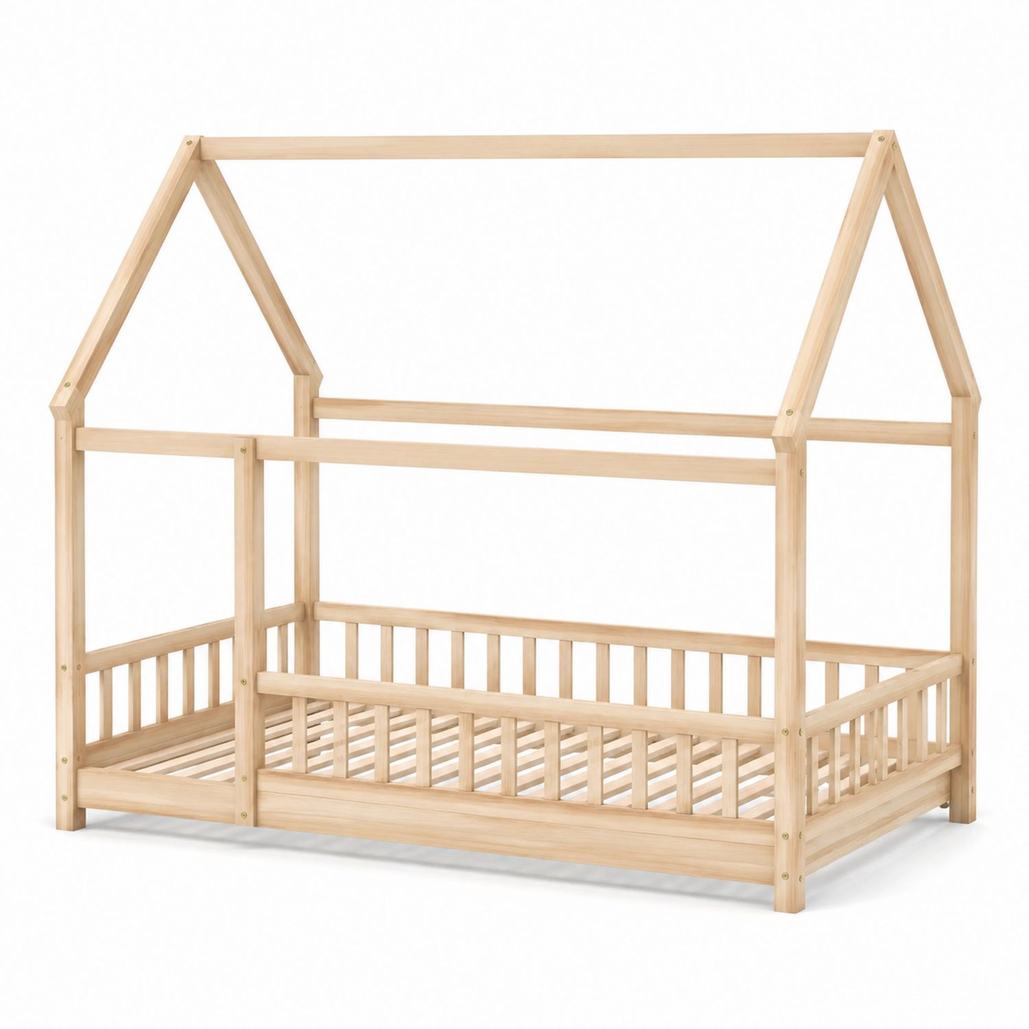 Cama infantil en forma de casa de madera de pino 140 x 70 cm
