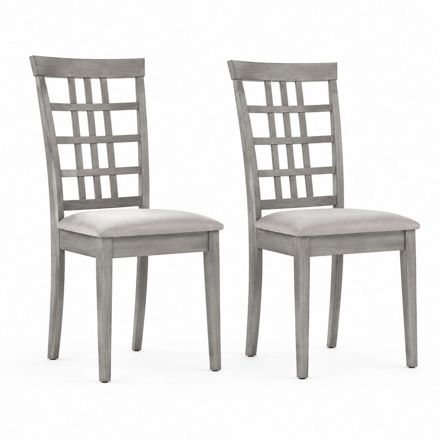 Juego de 2 sillas de madera gris con asiento de poliéster