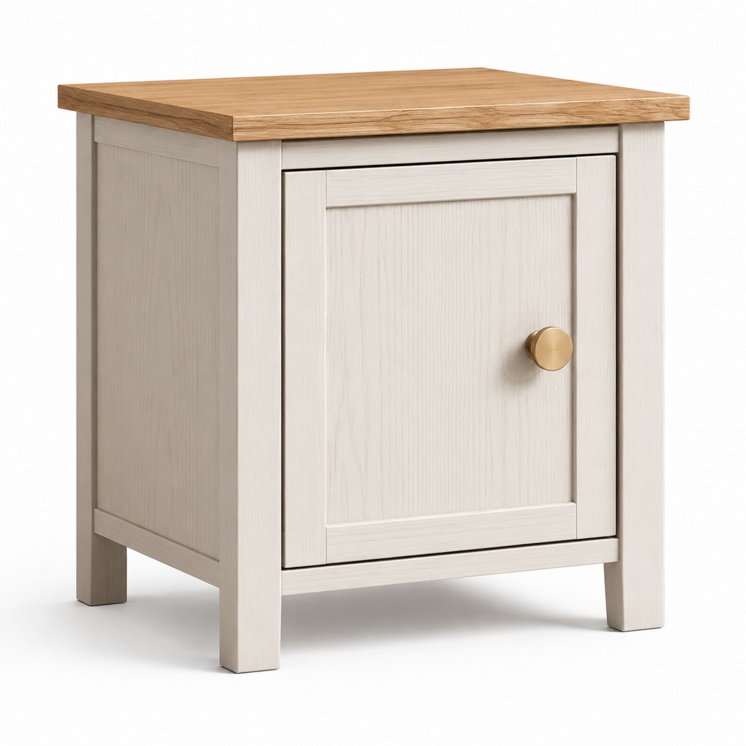 Mesita de noche de madera con chapa de roble