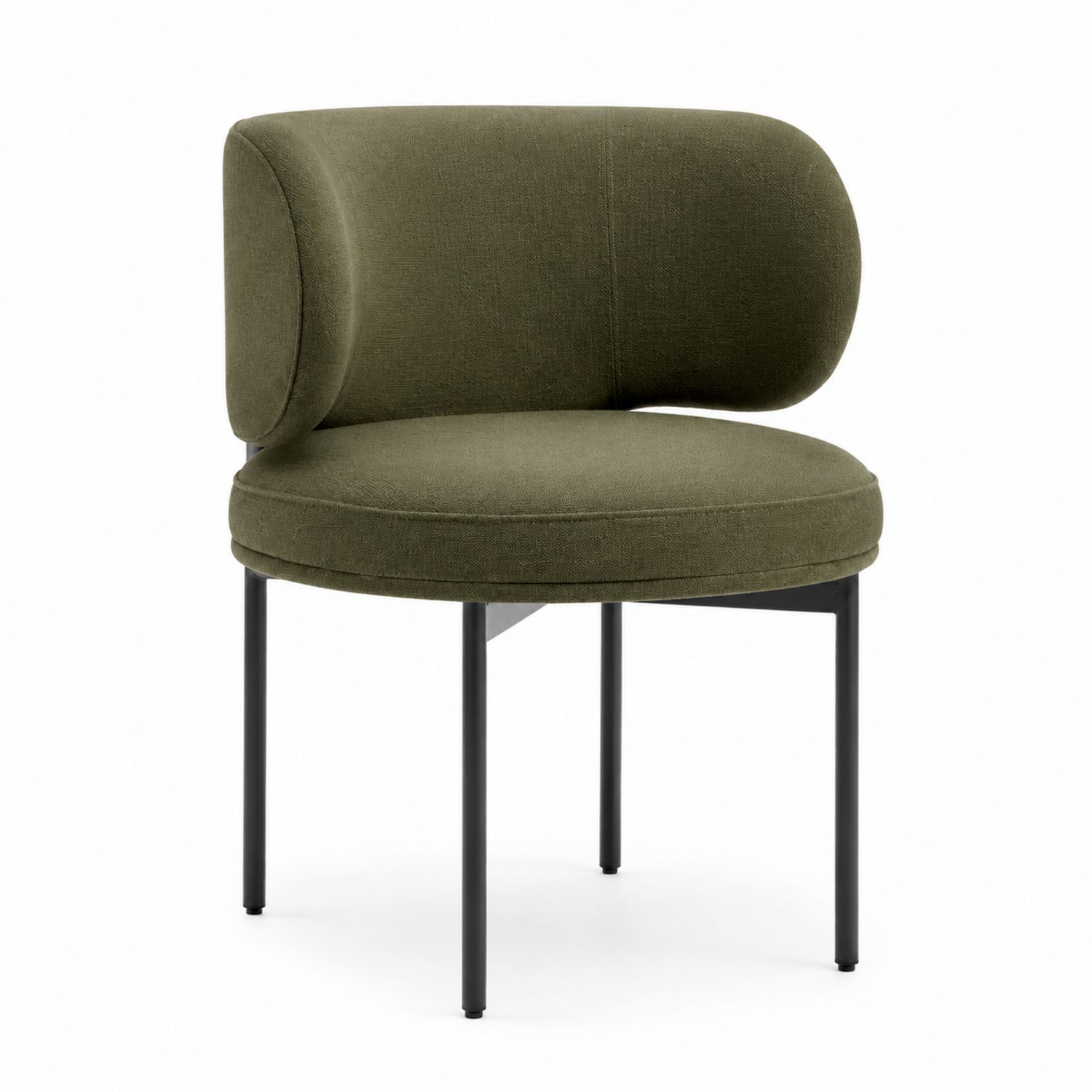 Silla de tela con patas metálicas Verde