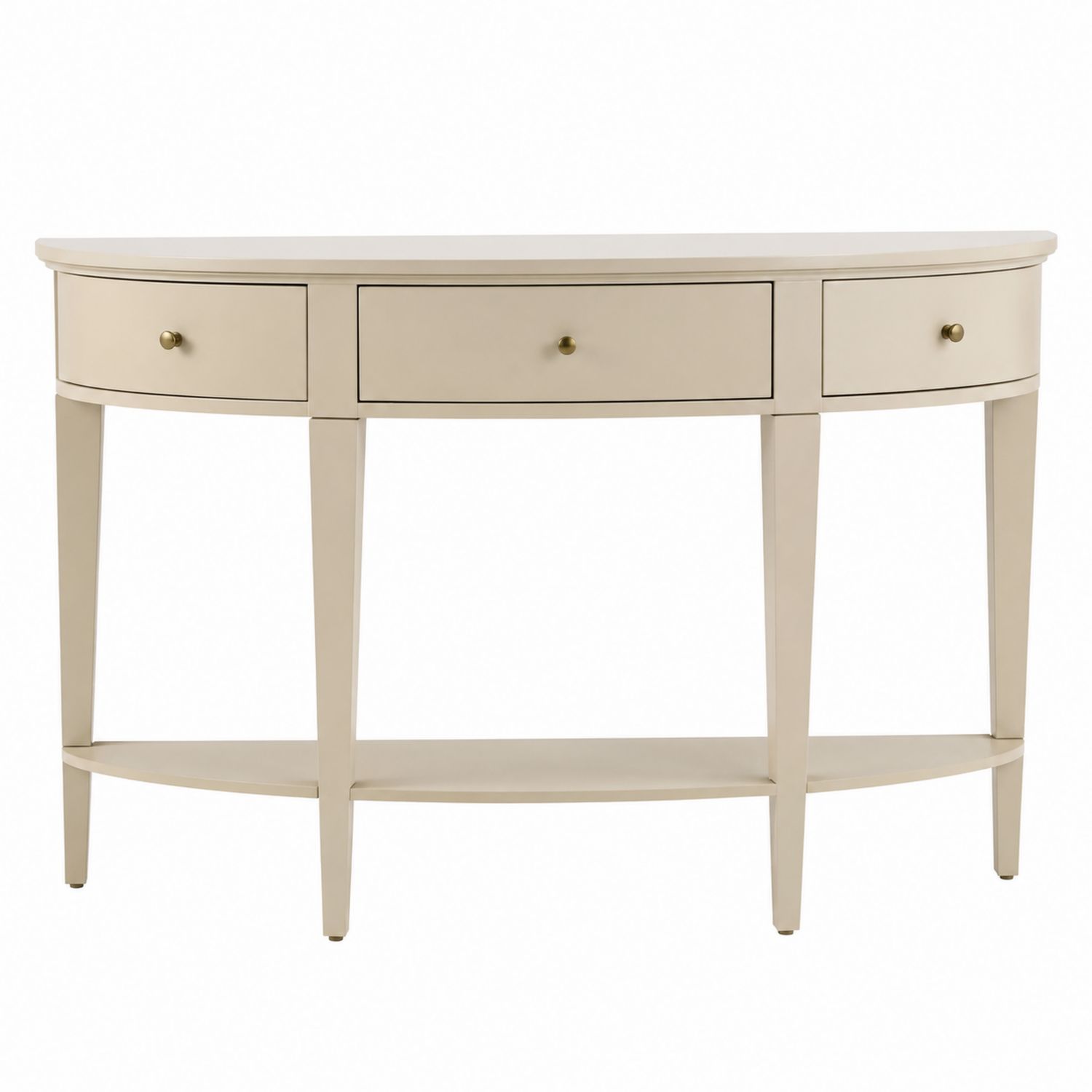 Consola semicircular de madera Beige con cajones