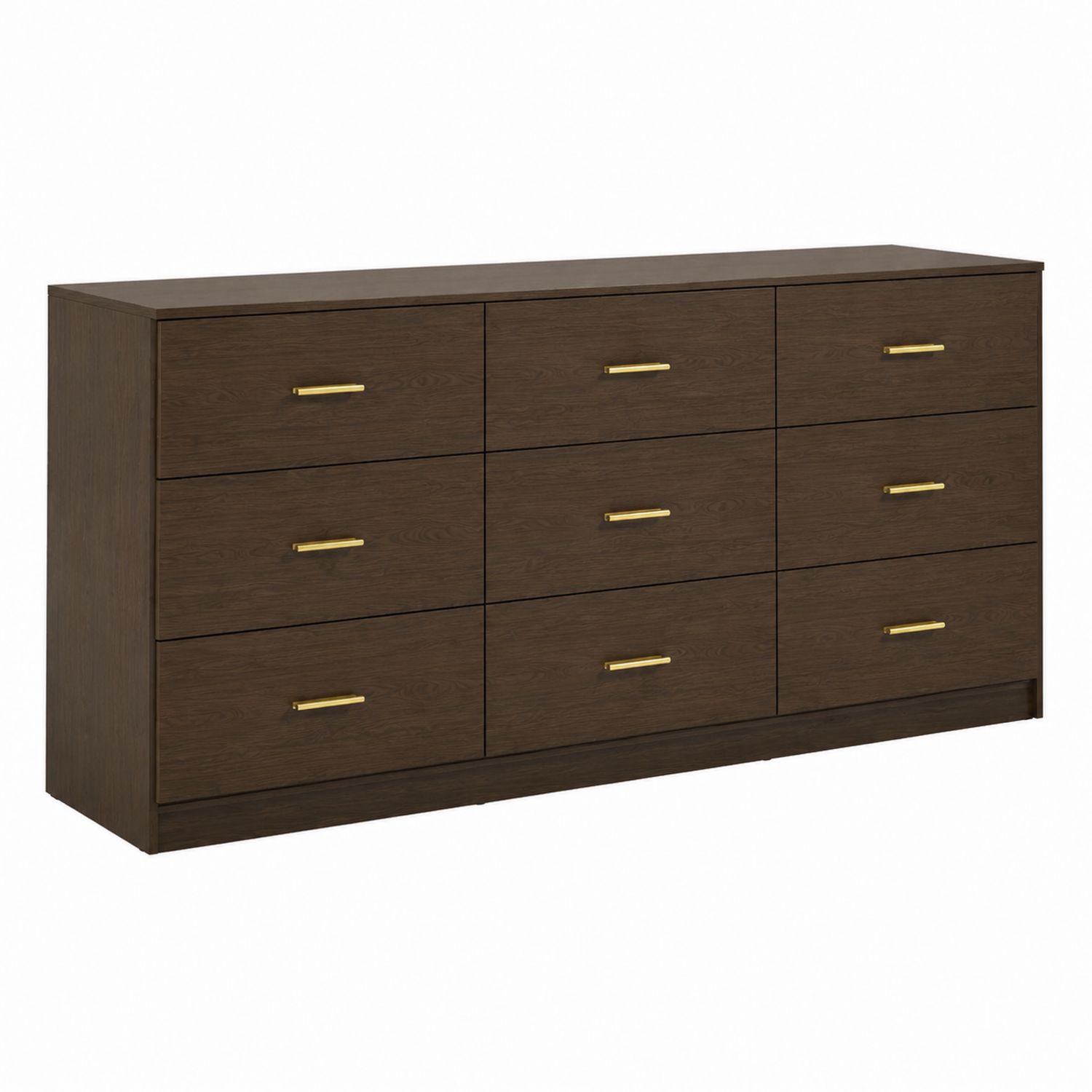 Cajonera de Madera con Tiradores Dorados 160x40x80 cm Marrón