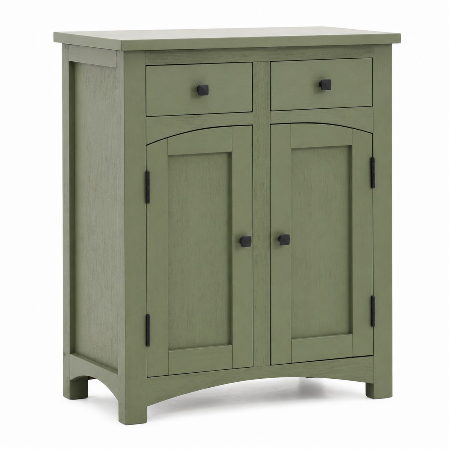 Aparador de Madera Verde con 2 Puertas y 2 Cajones