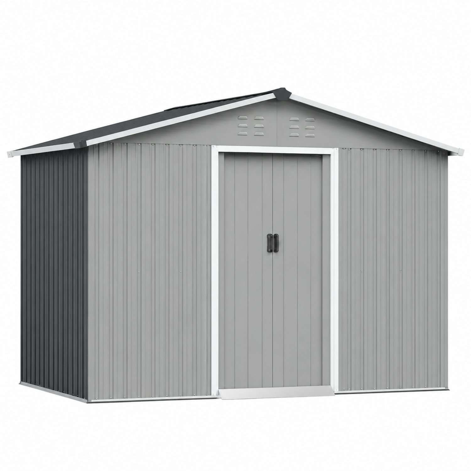 Cobertizo de almacenamiento de acero galvanizado gris 213x130x173 cm