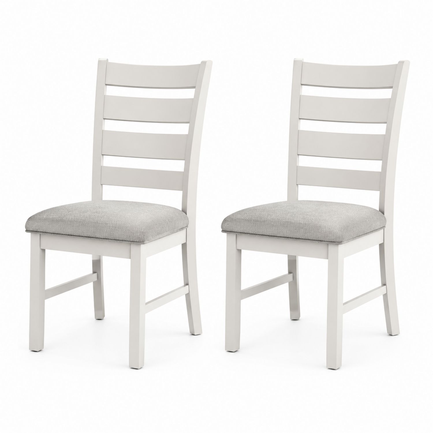 Juego de 2 sillas de madera con asiento acolchado gris