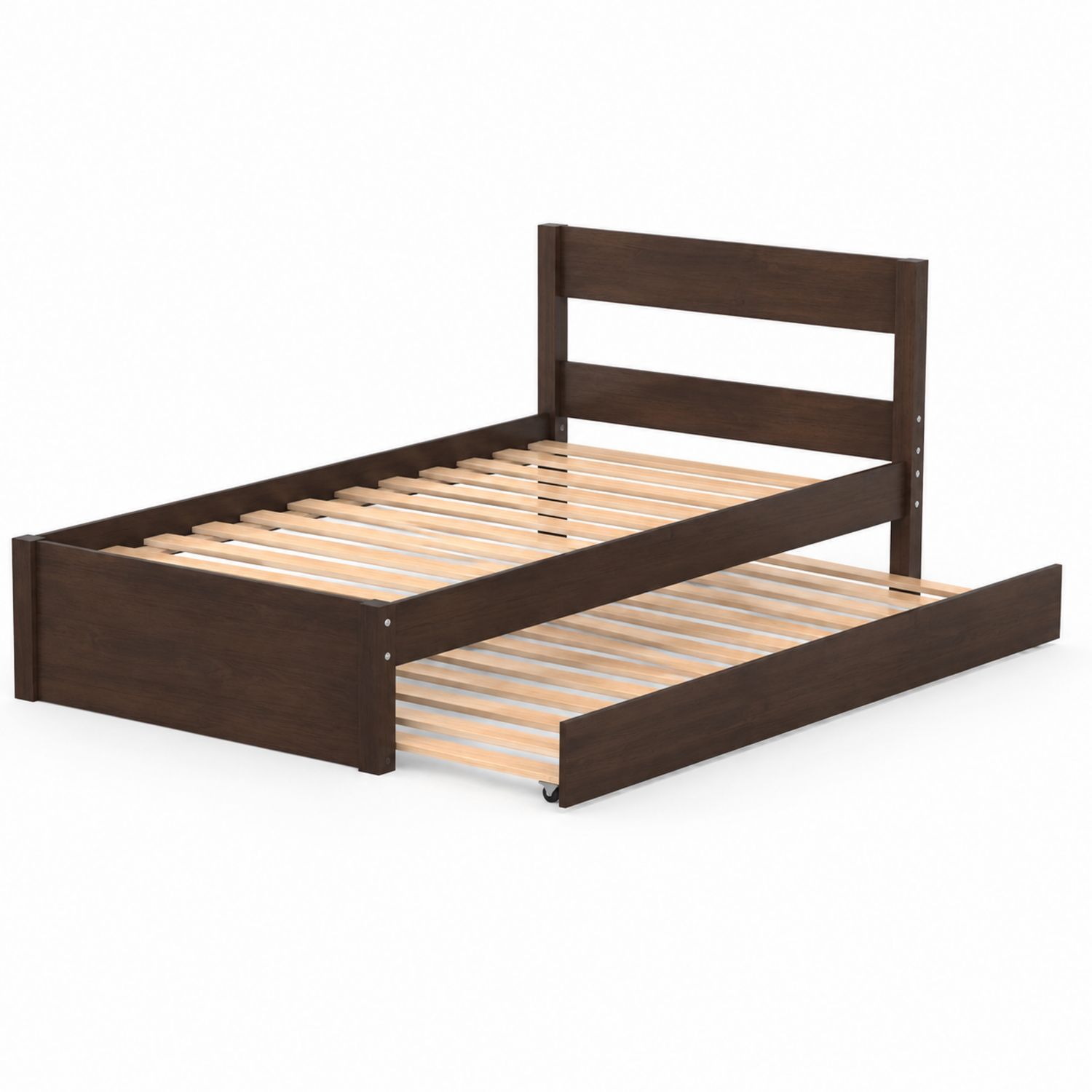 Cama de Madera Maciza Marrón con Cajón Extraíble 200x150 cm