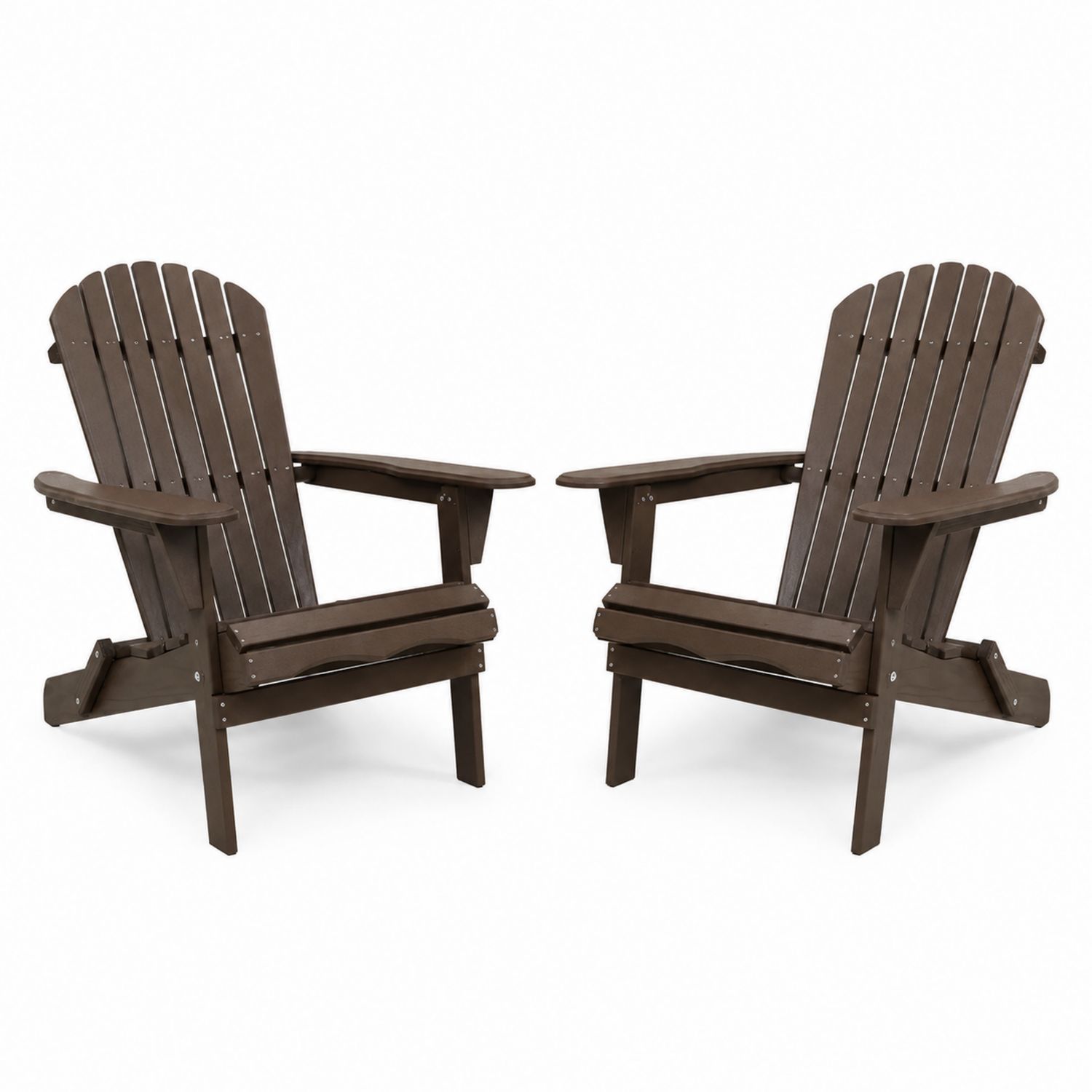 Conjunto de 2 sillas Adirondack de plástico marrón