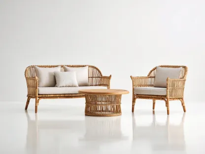 Canapé de jardin-rotin-bois-tissu-150x76x82 cm-naturel-beige-style vintage-Vazenlohome