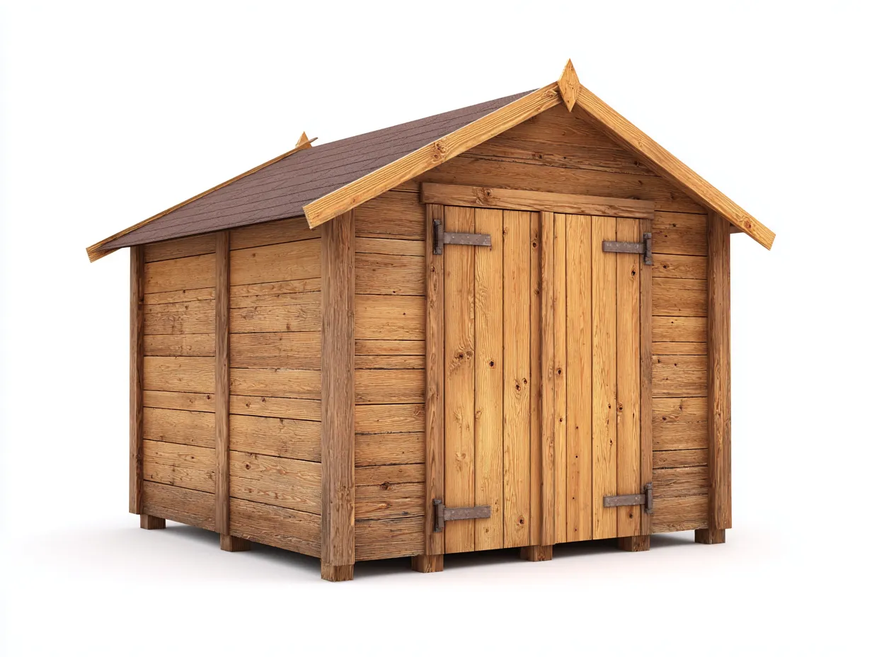 Abri de jardin - bois-métal - 380x245x248 cm - bois naturel-marron foncé - style rustique-Vazenlohome