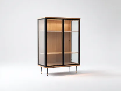 Bibliothèque - bois-verre-métal - 112x40x152 cm - bois clair-noir - style contemporain-Vazenlohome
