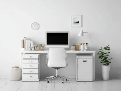 Bureau - MDF-métal - 165x60x75 cm - blanc-argenté - style scandinave-Vazenlohome