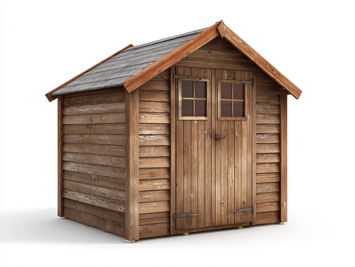 Abri de jardin - bois-verre-métal - 330x225x238 cm - marron-gris foncé - style rustique-Vazenlohome