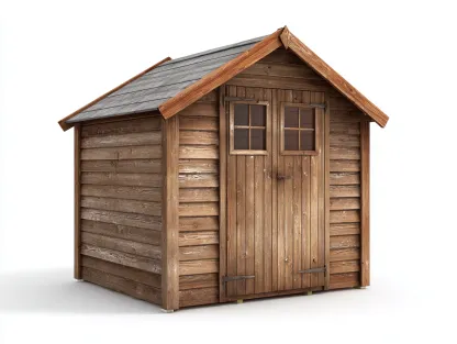 Abri de jardin - bois-verre-métal - 330x225x238 cm - marron-gris foncé - style rustique-Vazenlohome