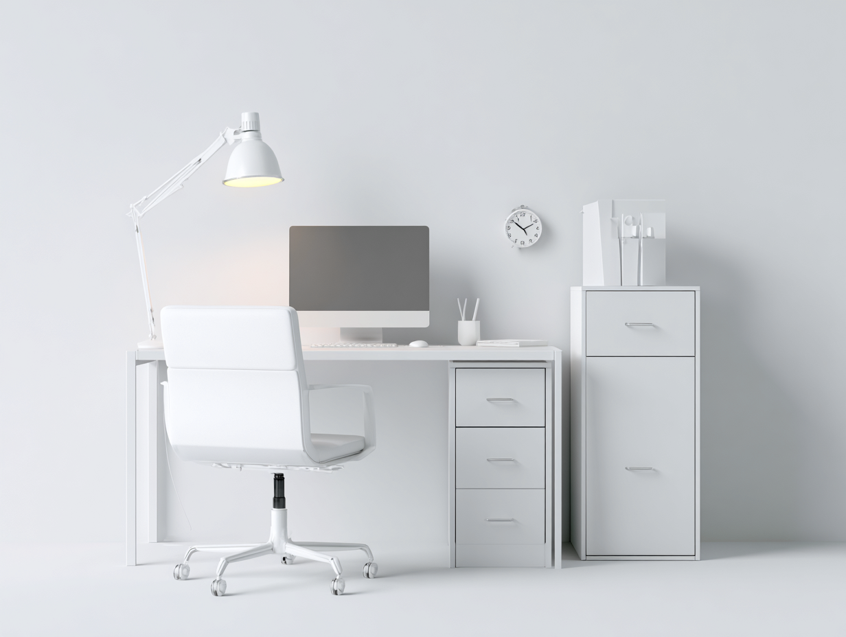Bureau - MDF-métal - 145x58x75 cm - blanc-argenté - style contemporain-Vazenlohome