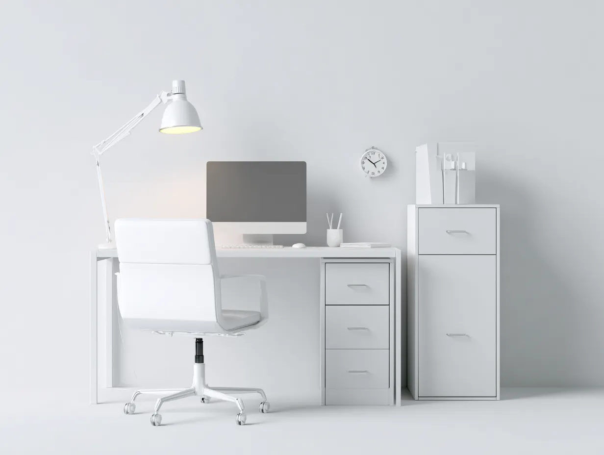 Bureau - MDF-métal - 145x58x75 cm - blanc-argenté - style contemporain-Vazenlohome