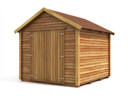 Abri de jardin - bois - 360x260x245 cm - bois naturel-marron - style rustique-Vazenlohome