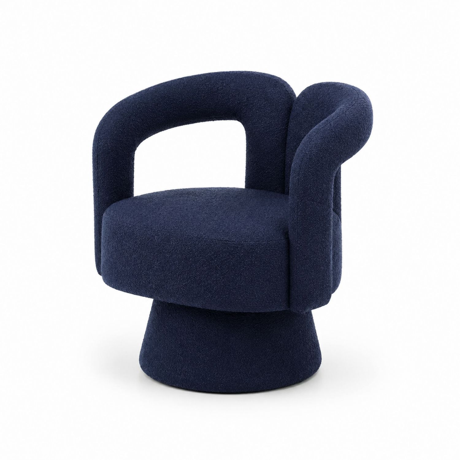 Silla lounge de tela bouclé azul 80x70x75 cm