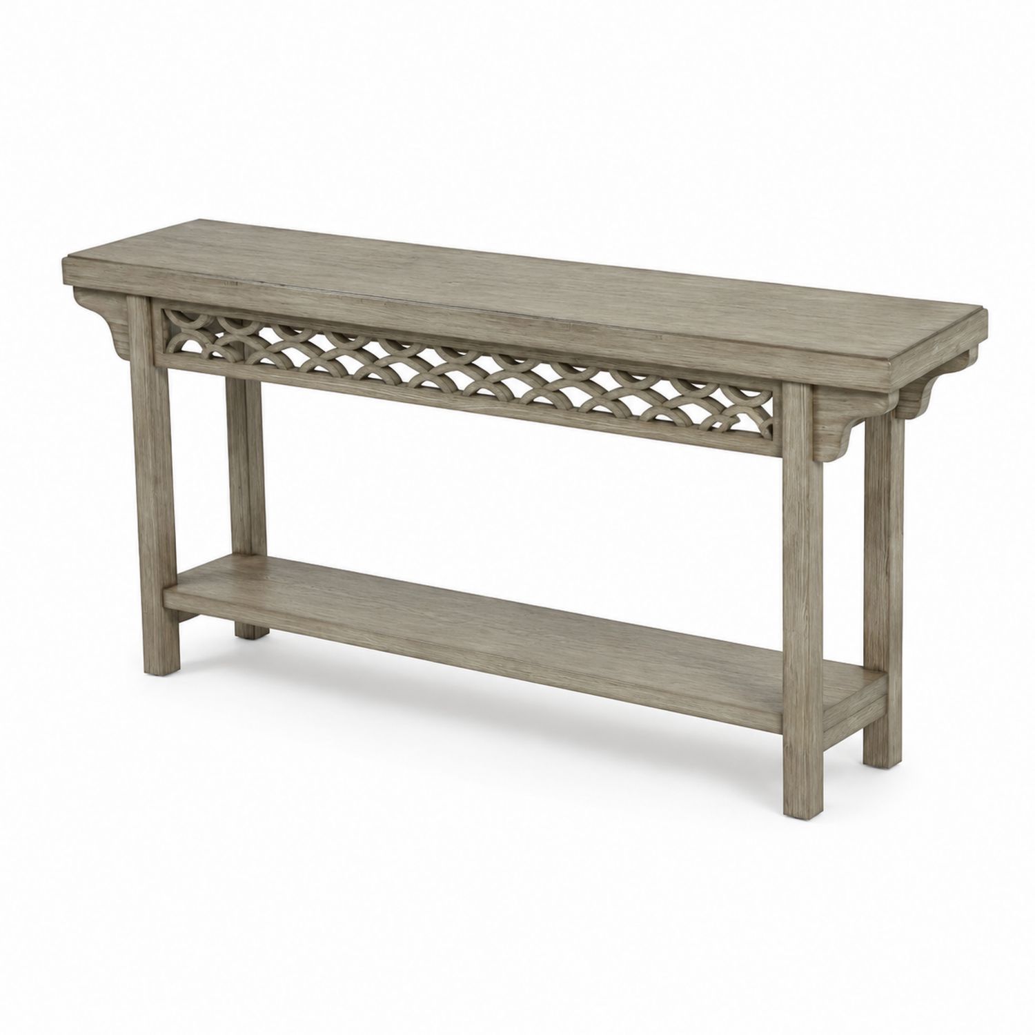 Mesa consola de madera maciza gris 120x30x80 cm