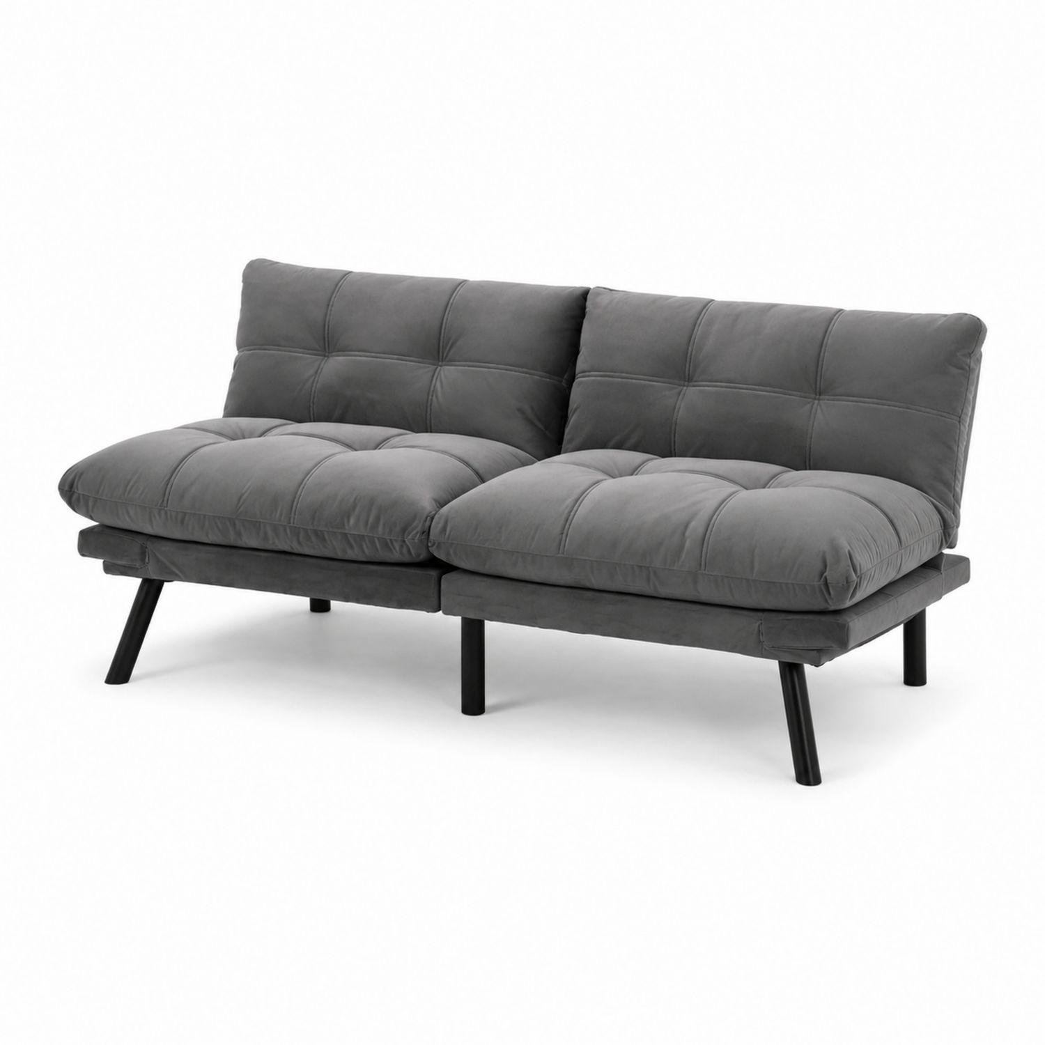 Sofá cama de microfibra gris 180 cm
