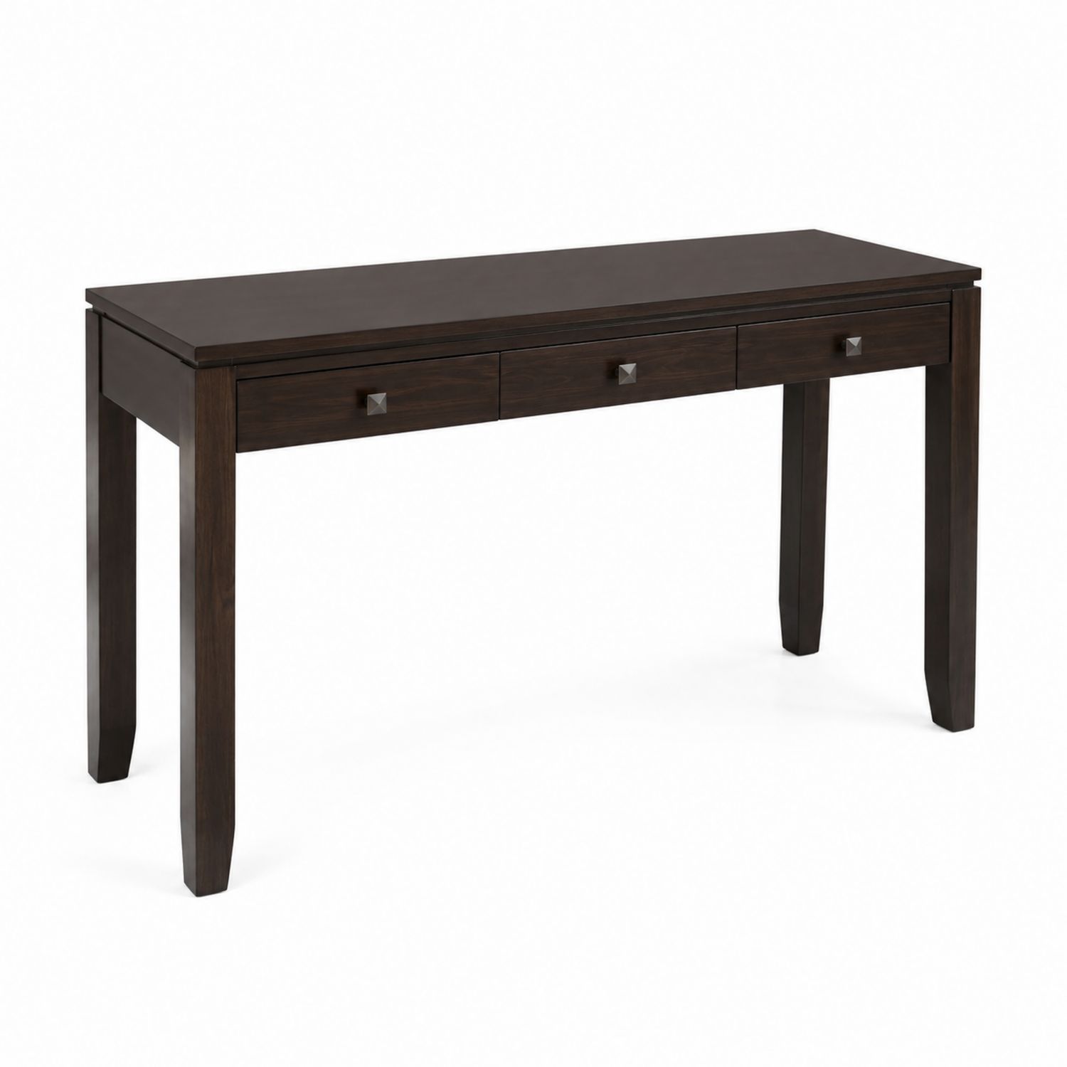 Mesa consola de madera con cajones marrón oscuro