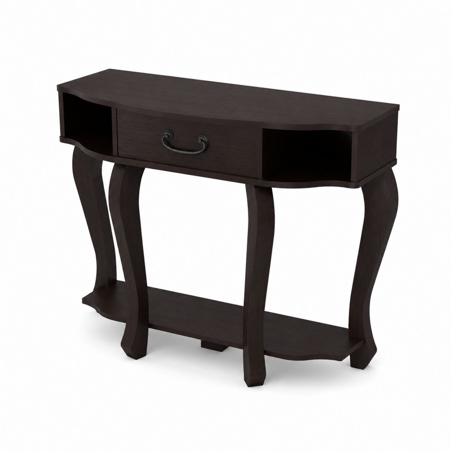 Mesa consola de madera con cajón y estante inferior 100x30x78 cm