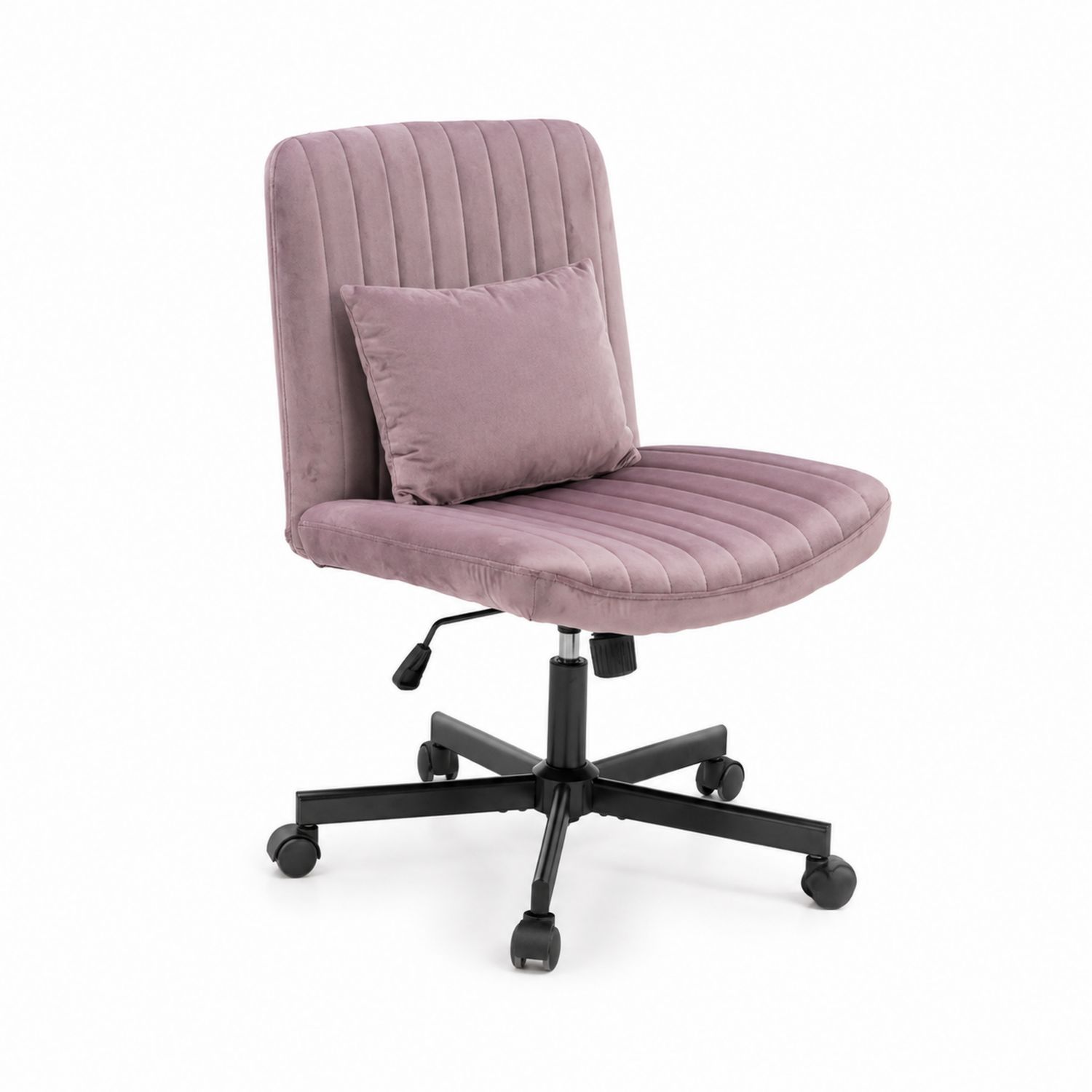 Silla de Oficina de Terciopelo Morado con Cojín