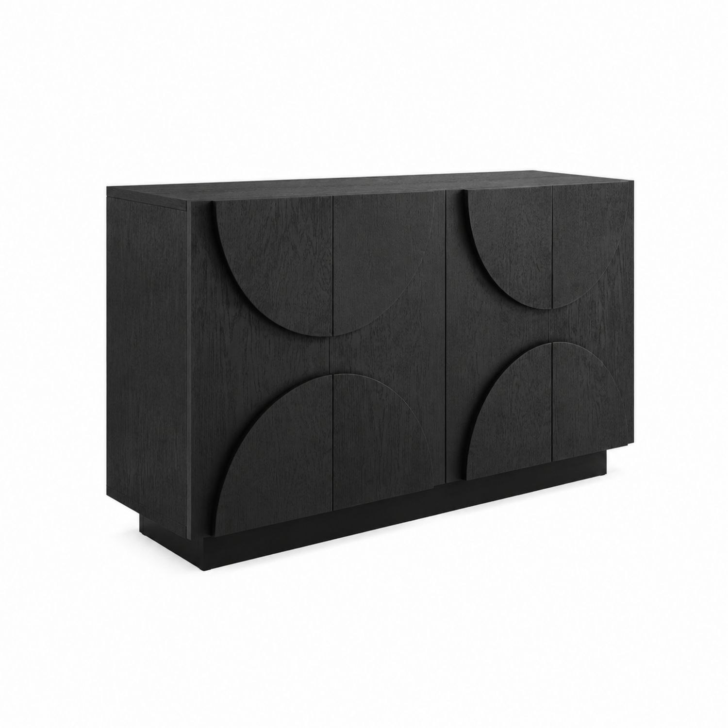 Aparador de Madera de Roble Negro con Patrón Geométrico 150x40x80cm