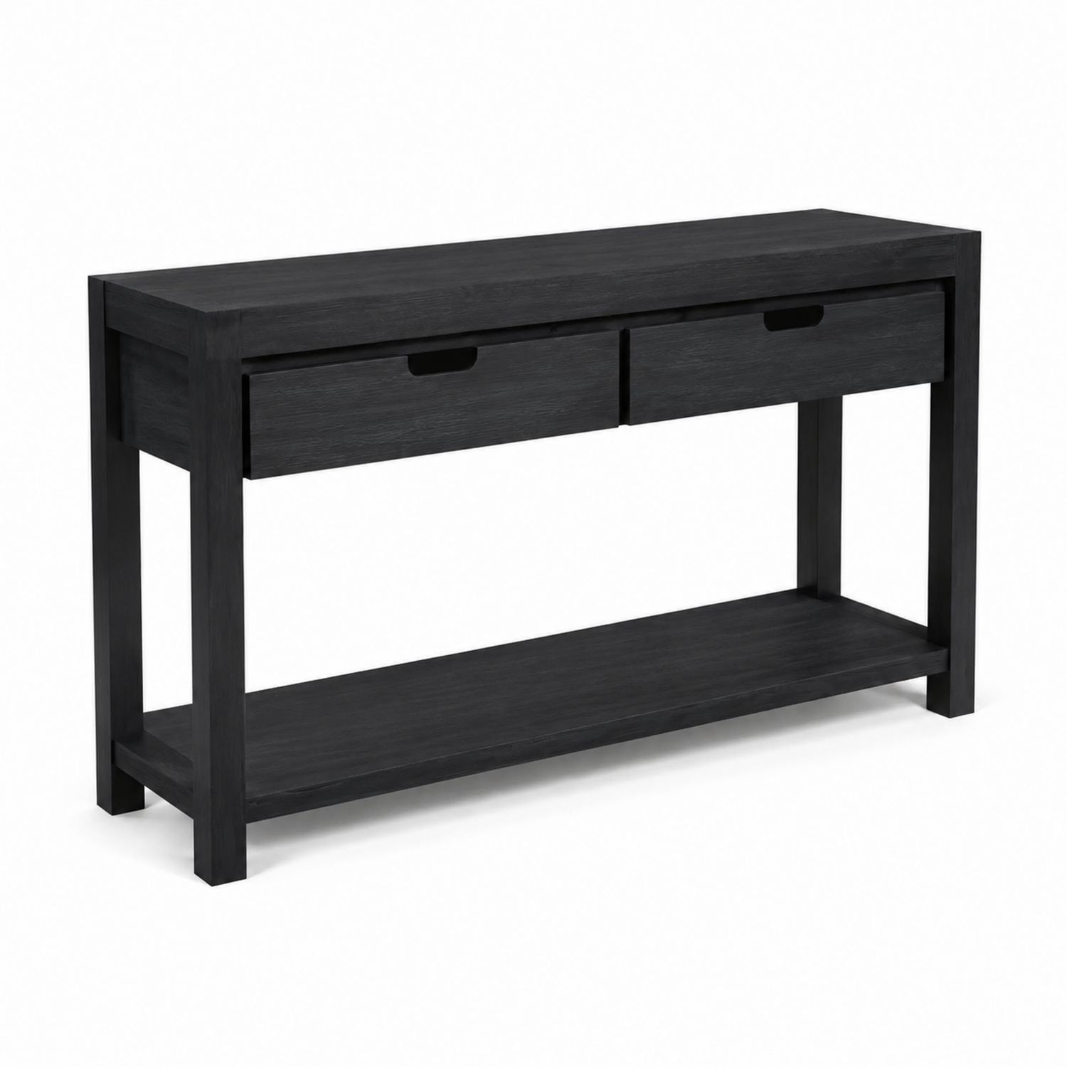 Mesa consola de madera negra con cajones 120x40x80 cm