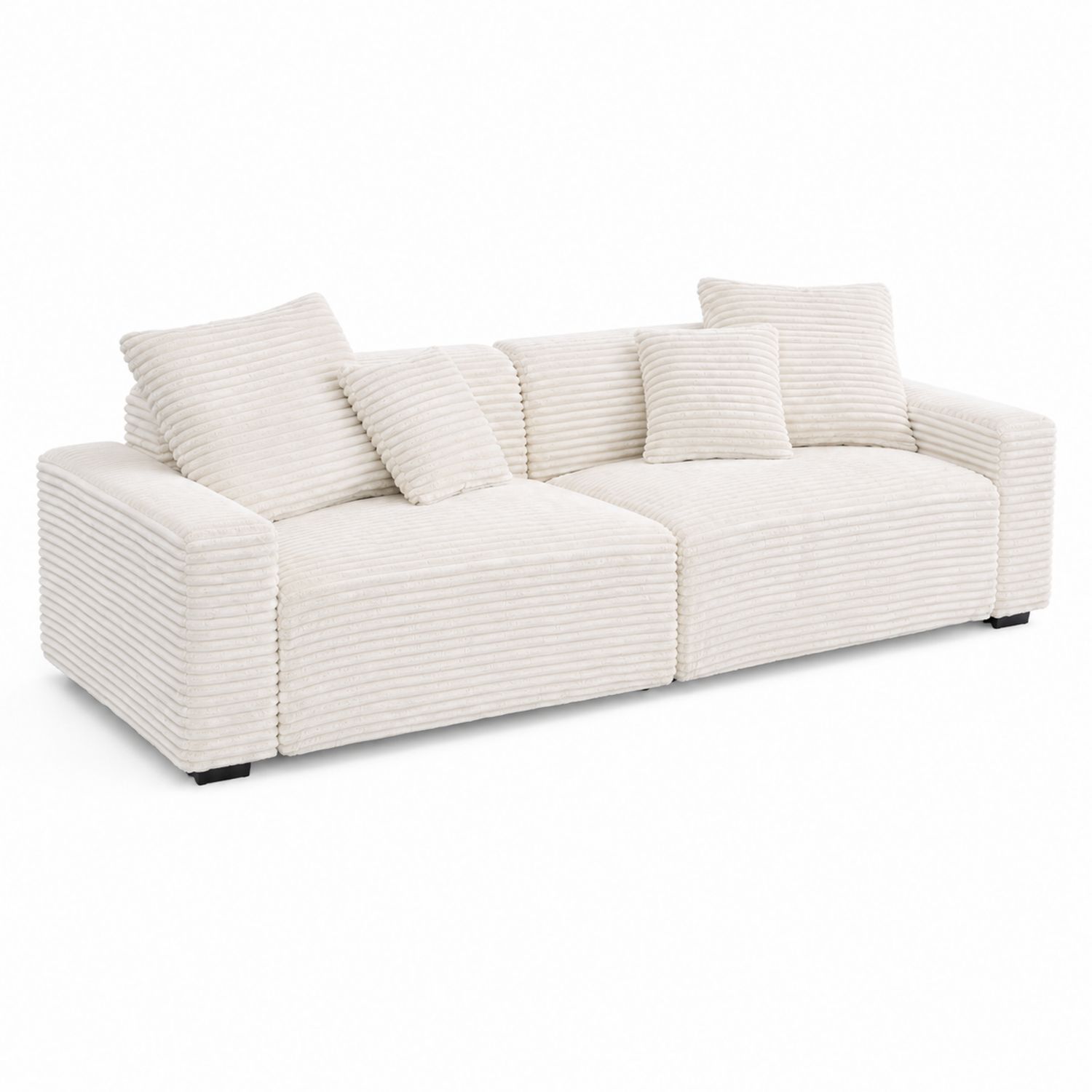 Sofá de 3 plazas modular en pana Beige 250x100 cm