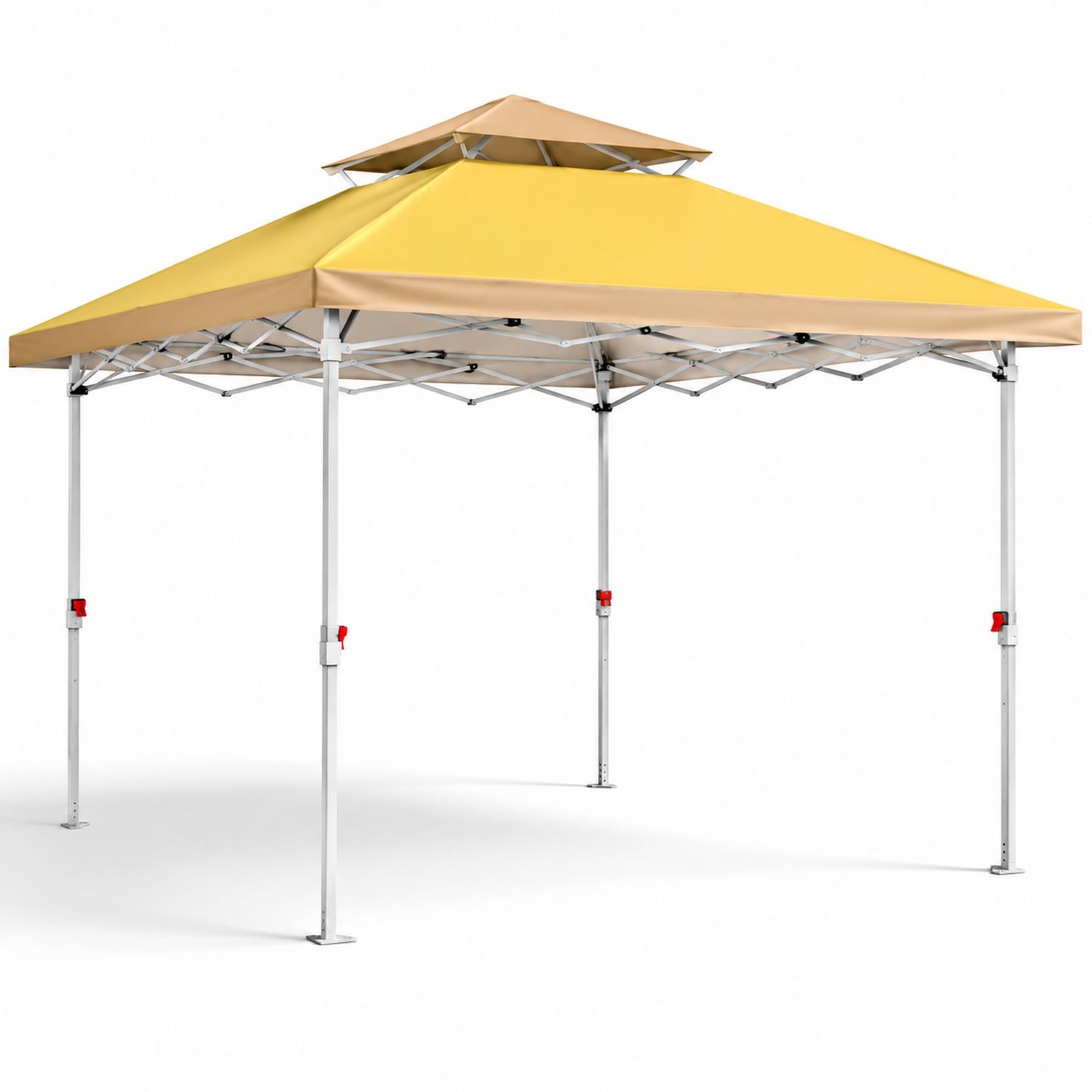 Pérgola plegable de aluminio con techo ventilado Amarillo Beige