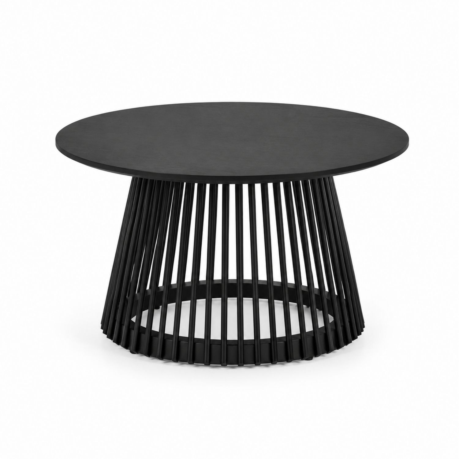 Mesa de centro redonda de metal negro para exterior 45x80 cm