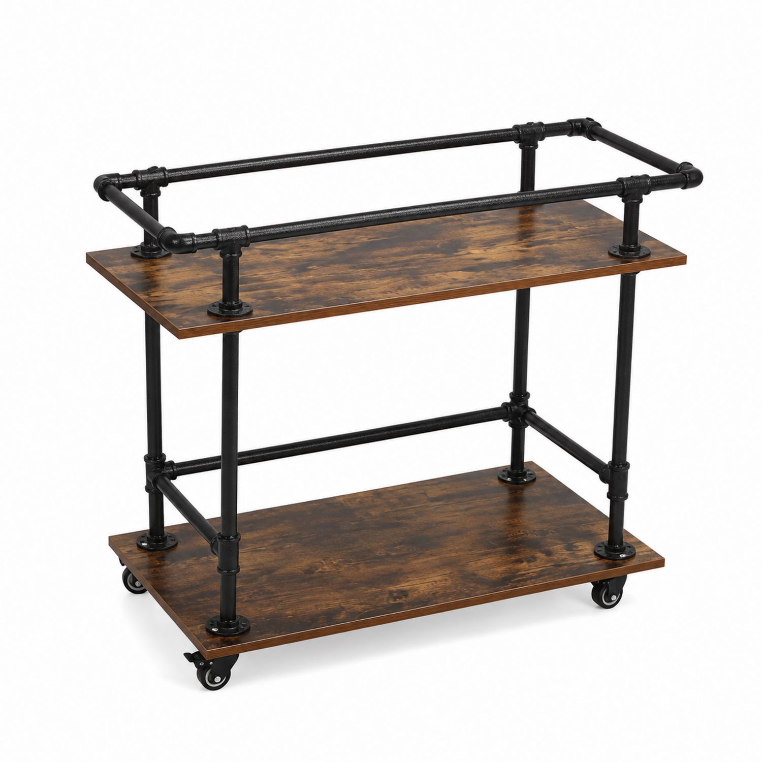 Carrito de madera y metal con ruedas