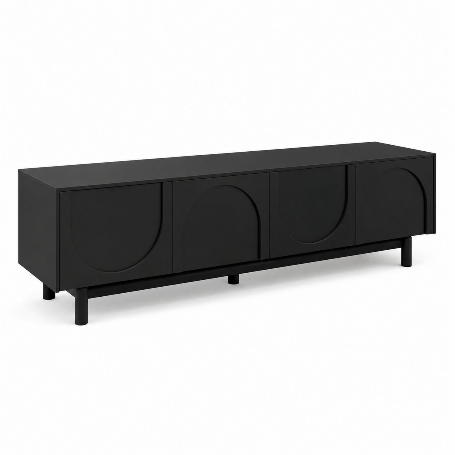 Mueble de televisión negro MDF 180x40x45 cm