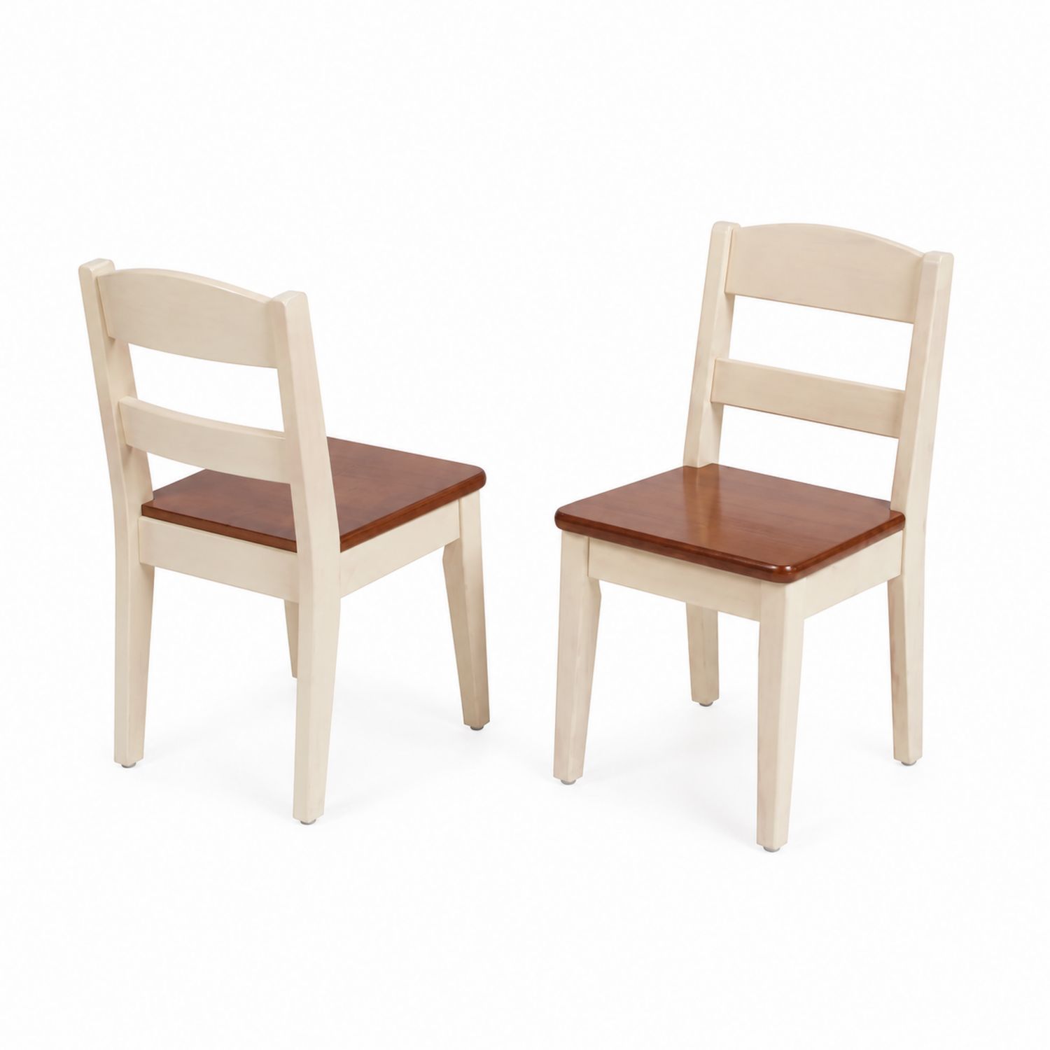 Juego de 2 sillas de madera maciza con asiento marrón