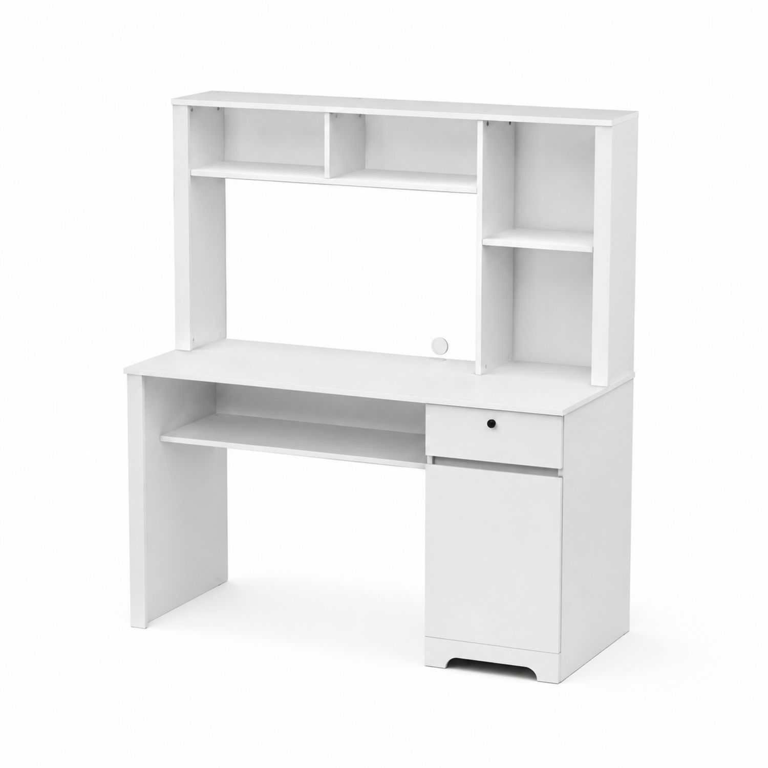 Escritorio de MDF Blanco con Estantería 120x50x150 cm