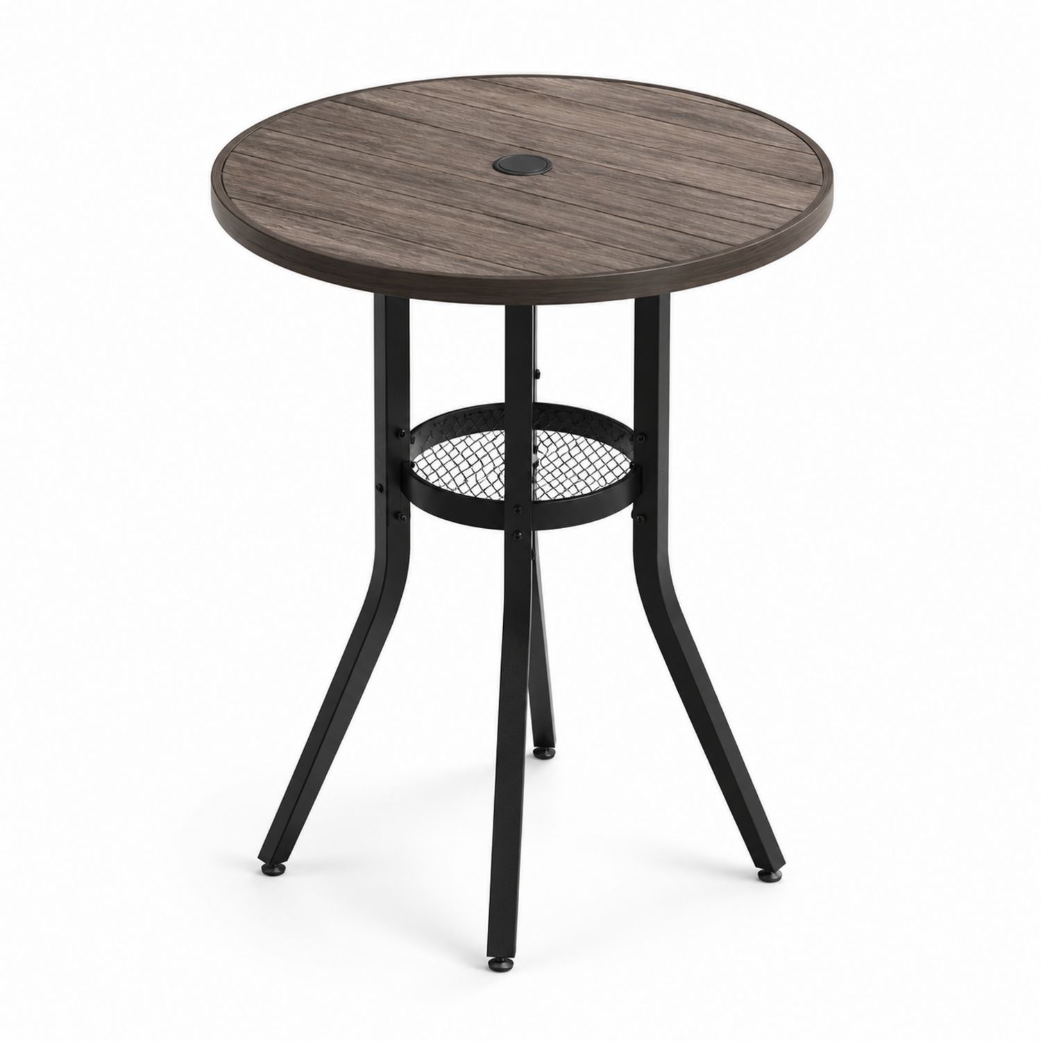 Mesa redonda de exterior 80 cm con superficie de polietileno y estructura de acero