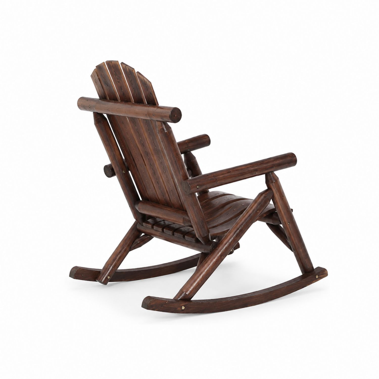 Mecedora de madera maciza para uso exterior, color Marrón oscuro