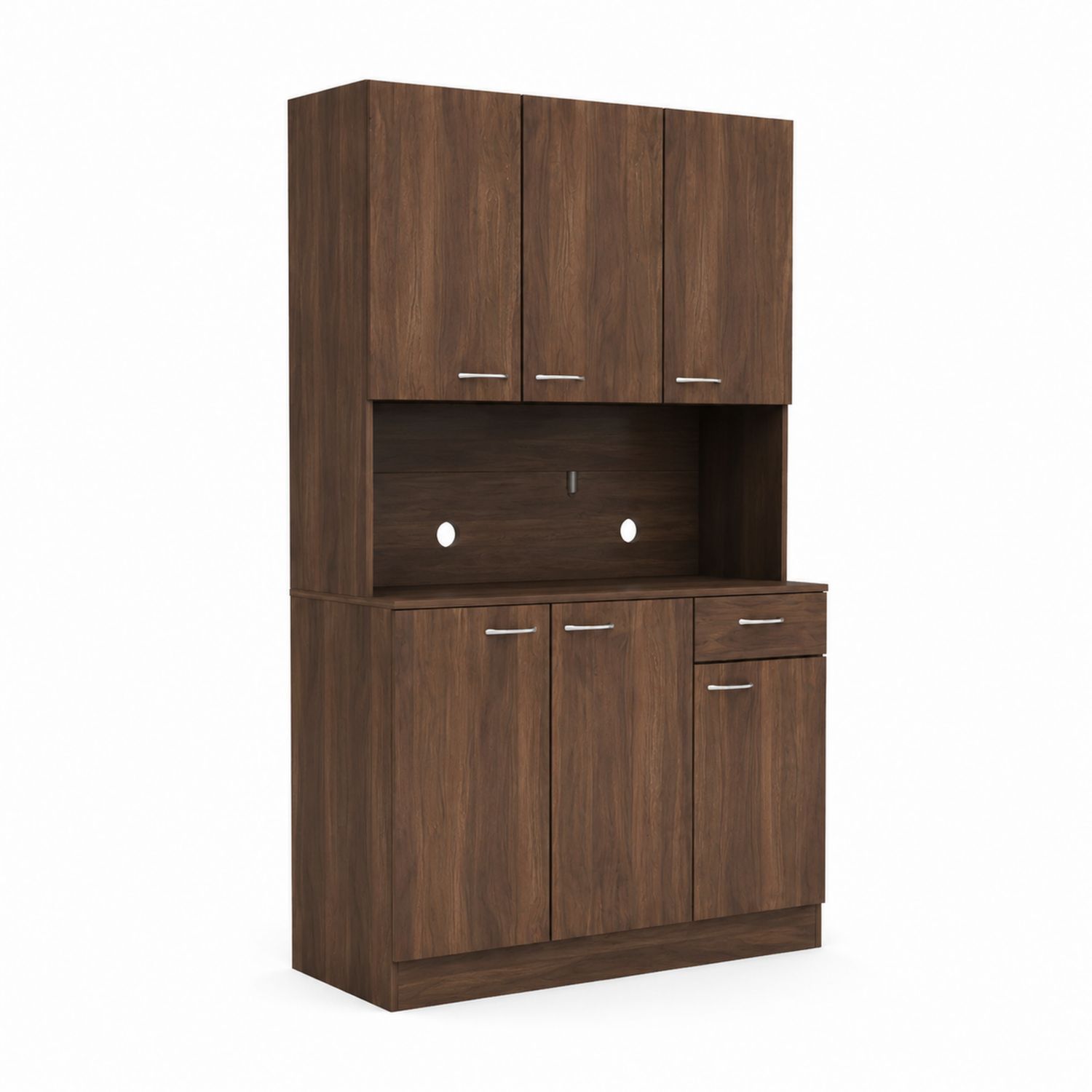Armario de Madera Laminada Marrón con 5 Puertas y 1 Cajón 180x120x40 cm