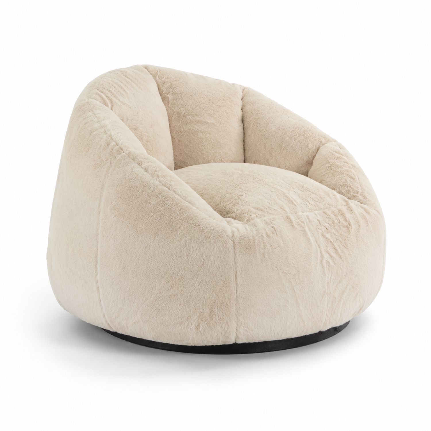 Silla de salón redonda tapizada en poliéster crema