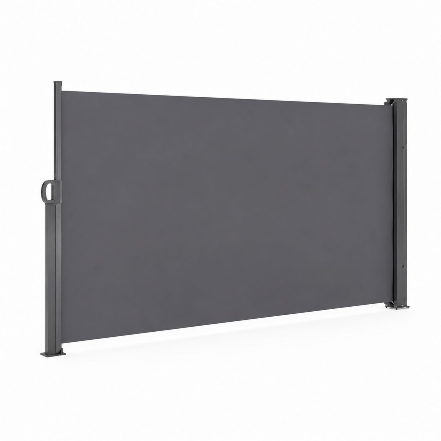 Paravento laterale retrattile in alluminio e tessuto poliestere 160x300 cm Grigio