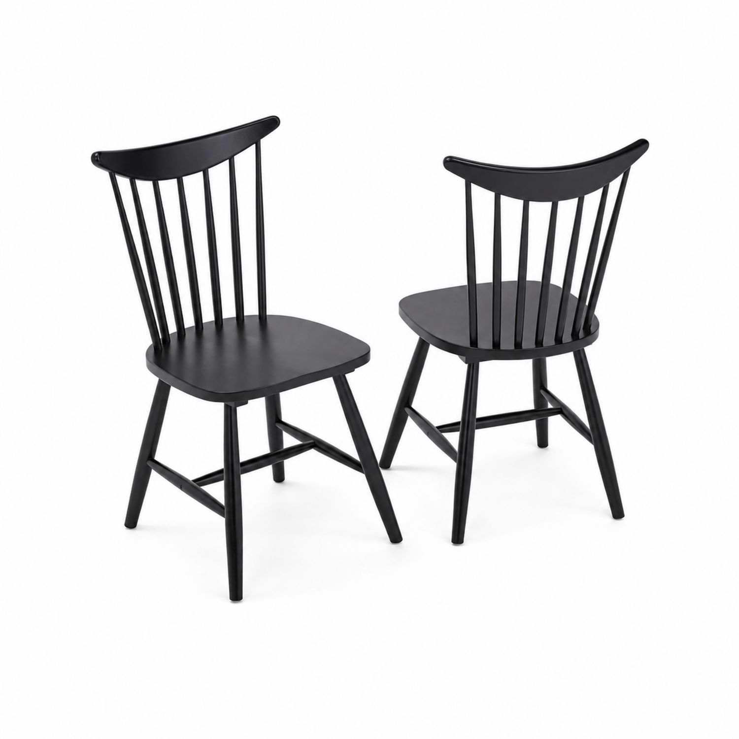 Set di 2 Sedie in Legno Nero