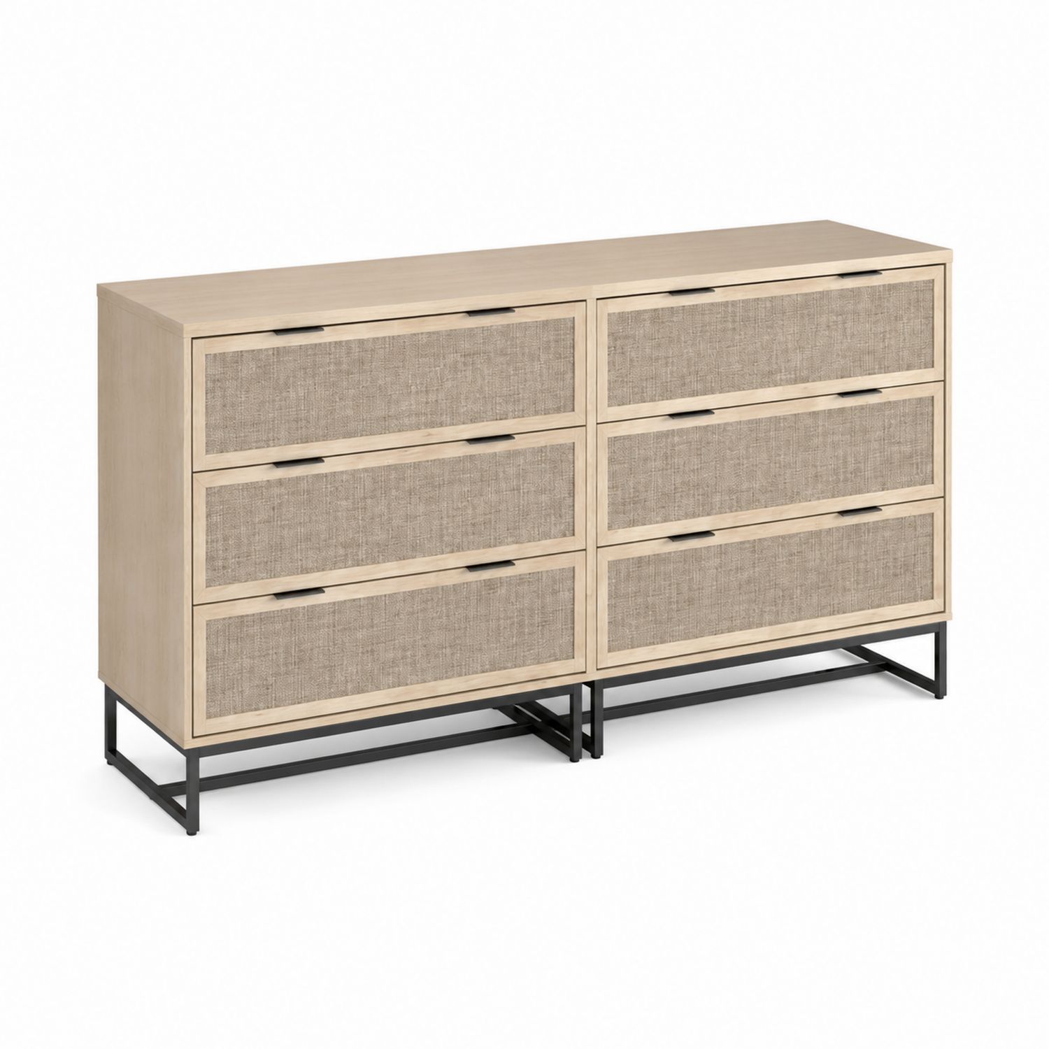 Cassettiera a 8 cassetti in Quercia e Metallo Beige