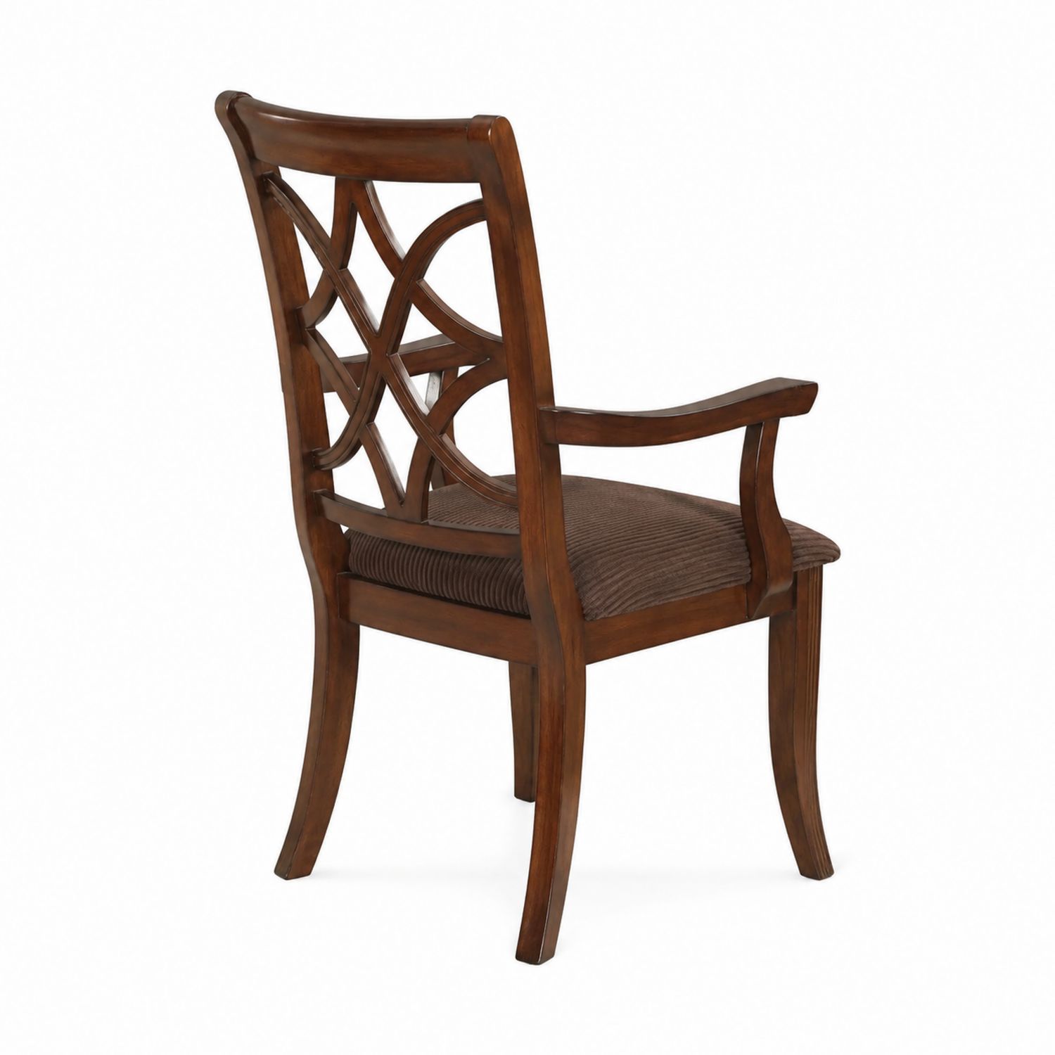 Sedia da pranzo in legno con cuscino marrone
