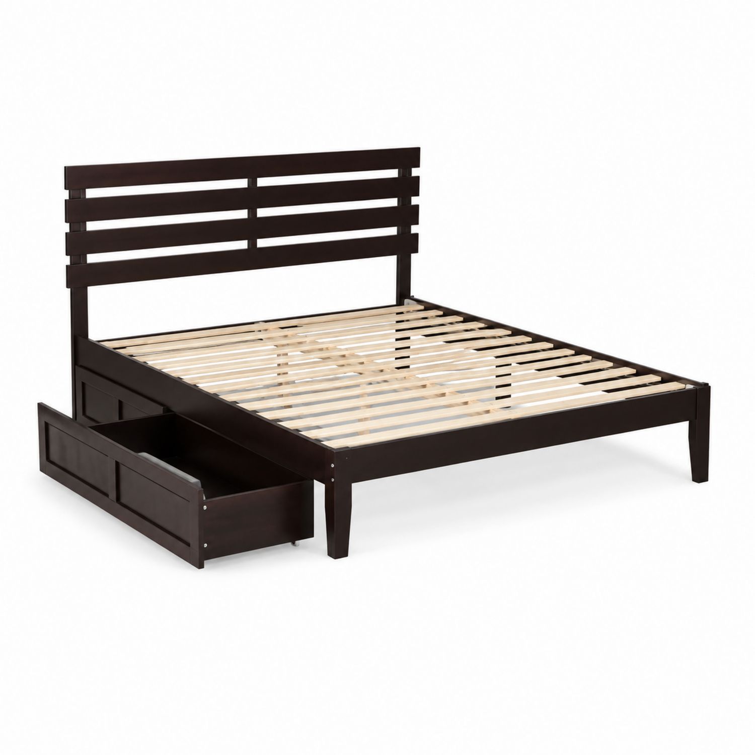 Letto matrimoniale in legno con contenitore, 200x160 cm