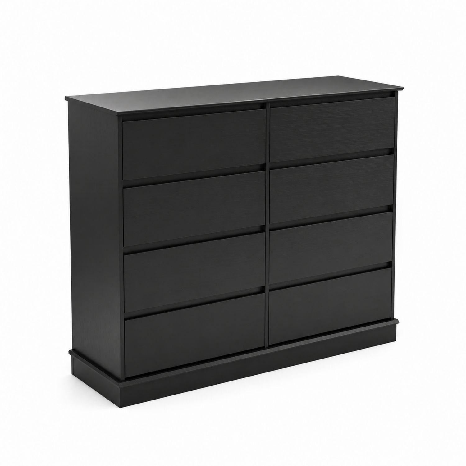 Cajonera de 8 cajones de madera MDF negra 120x40x100 cm
